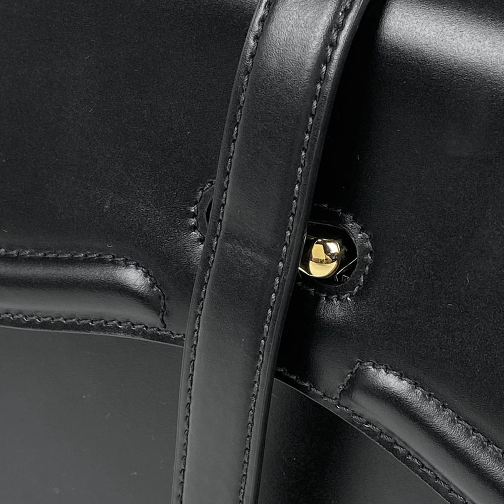 Prada Logo Handbag Double Face Leather Nero Black - Picture 5 of 6